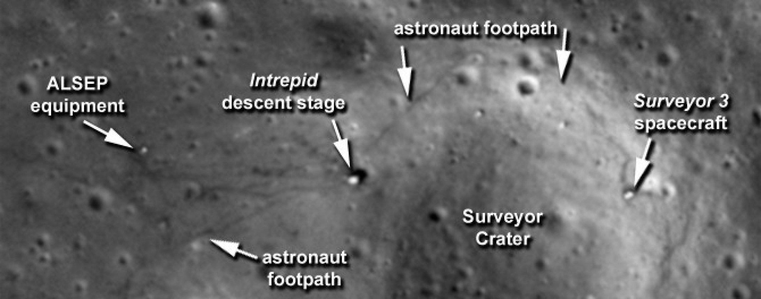 Image of the Apollo 12 landing site.