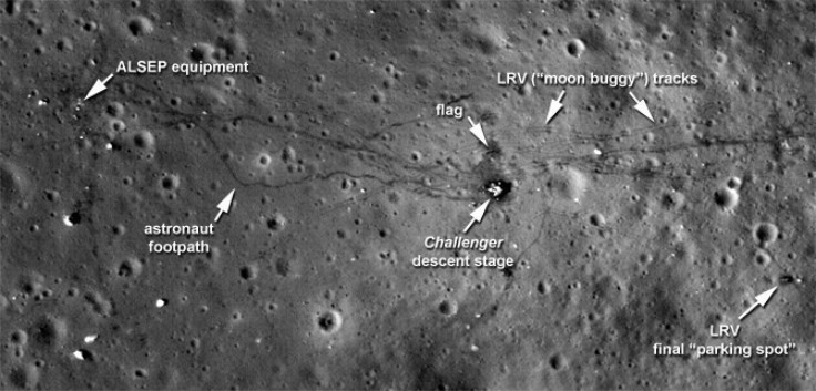 An image of the Apollo 17 landing site. The image was released on Sept. 6, 2011.