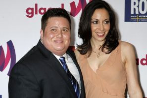 Chaz Bono and girlfriend Jennifer Elia arrive at the 22nd annual GLADD Media Awards in Los Angeles