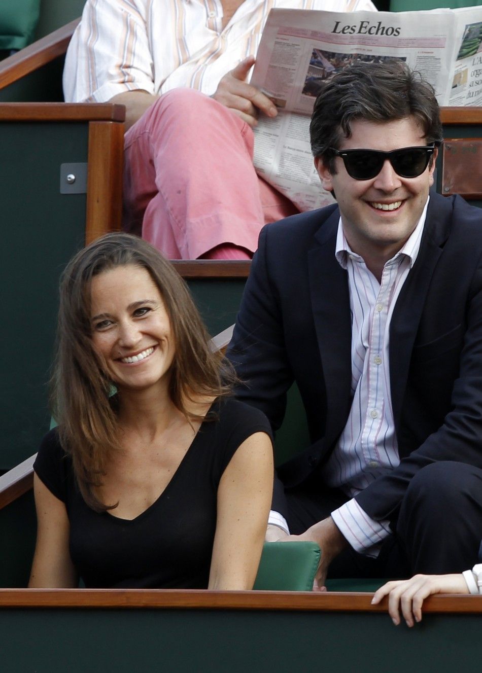 Pippa Middleton watches a match during the French Open tennis tournament at the Roland Garros stadium in Paris