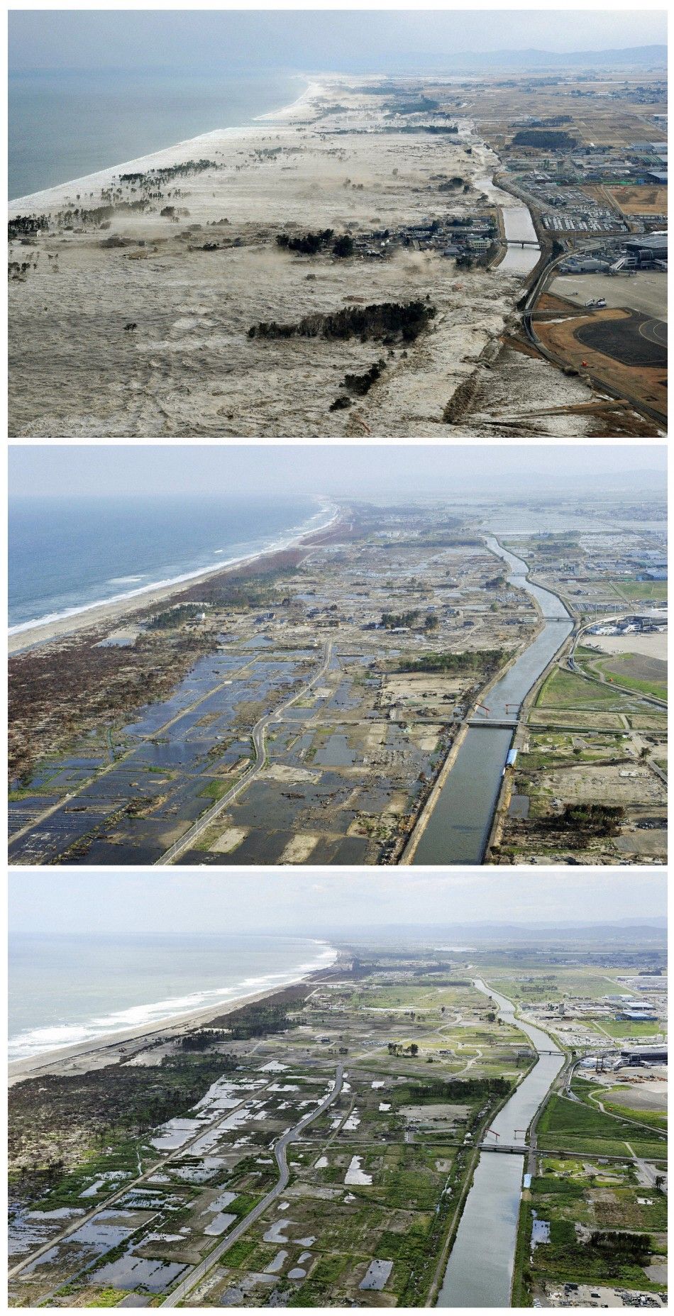 March 11 Tsunami Aftermath, Then and Now