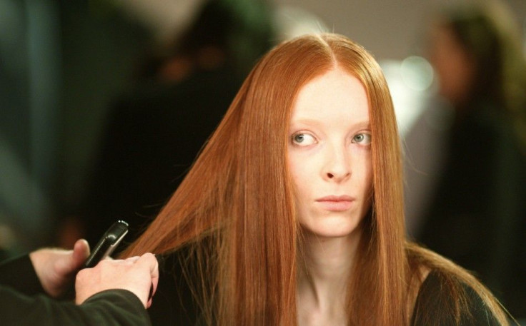 Model has make-up applied before Jaeger&#039;s Autumn/Winter 2008 show at London Fashion Week