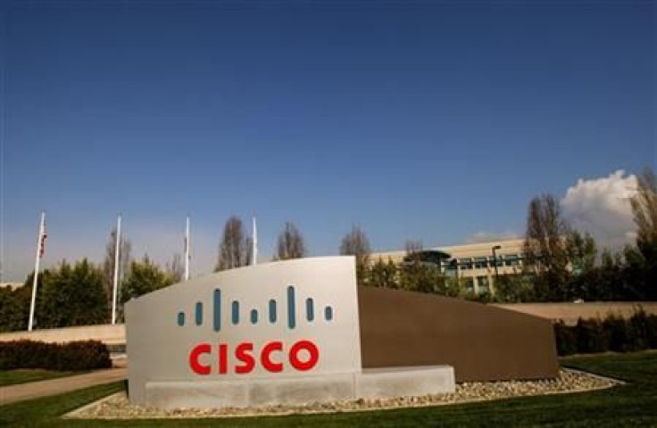 The Cisco logo is displayed at the technology company&#039;s campus in San Jose