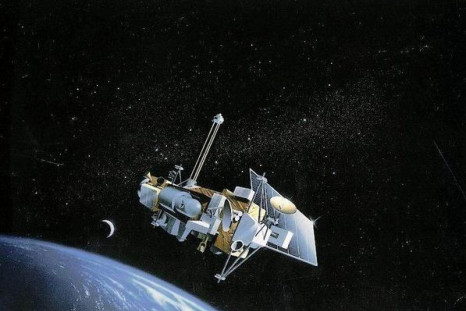 An artist's conception shows the Upper Atmosphere Research Satellite in orbit.