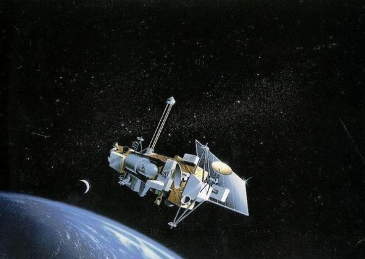An artist's conception shows the Upper Atmosphere Research Satellite in orbit.