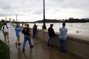 City personnel monitor the Susquehanna River in Wilkes-Barre