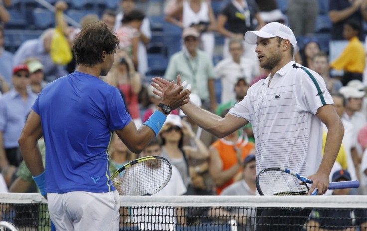 Rafael Nadal of Spain is congratulated by Andy Roddick of the U.S. after Nadal won their match at the U.S. Open tennis tournament in New York