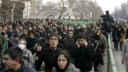Iranian protesters hold a rally on the Shiite mourning day of Ashura in central Tehran December 27, 2009. 
