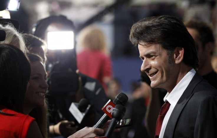 Sheen is interviewed as he arrives for the taping of the television show "The Comedy Central's Roast of Charlie Sheen" at Sony studios in Culver City