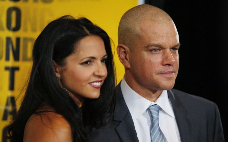 Matt Damon and his wife arrive at the premiere of &quot;Contagion&quot; in New York City