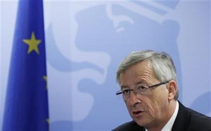Luxembourg&#039;s PM Juncker addresses a news conference during an EU leaders summit in Brussels