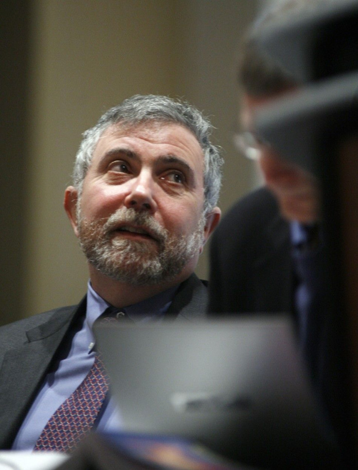 Krugman, professor of Economics at Princeton University, listens during a presentation at the American Economic Association Conference in Atlanta