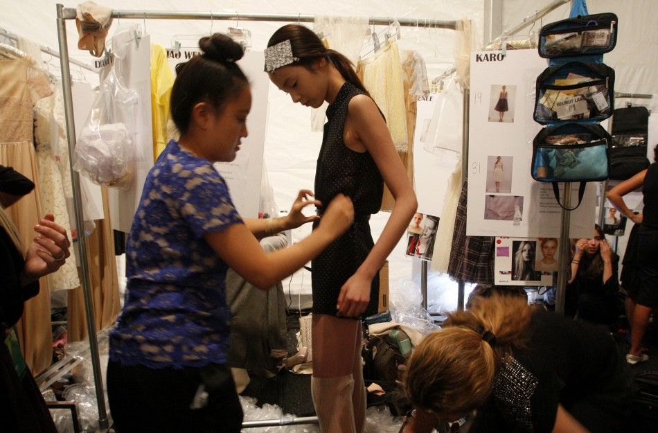 NYC Fashion Week - Models Getting Ready at the Backstage