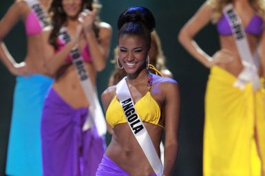 Miss Angola Leila Lopes steps forward after being chosen among the final ten contestants of the Miss Universe 2011 pageant in Sao Paulo