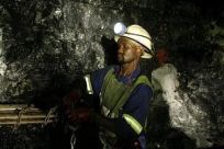 Mine workers is seend underground in Modderfontein east mine, outside Johannesburg