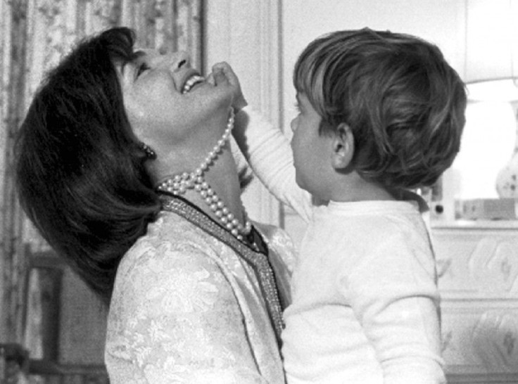 File photo of John Kennedy Jr and his mother