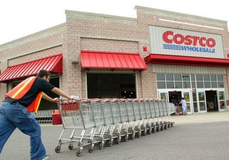 An exterior view showing a Costco warehouse store in Chicago, Illinois