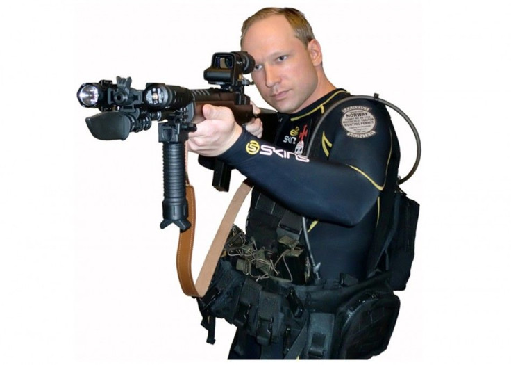 A picture of Anders Behring Breivik taken from a book downloaded from a link posted on the Norwegian discussion website, www.freak.no, and entitled &quot;2083 