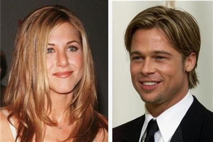 Brad Pitt and Jennifer Aniston are shown in undated file photos.