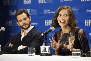 Gyllenhaal speaks next to Dancy during the news conference for the film &quot;Hysteria&quot; during Toronto International Film Festival (TIFF) in Toronto