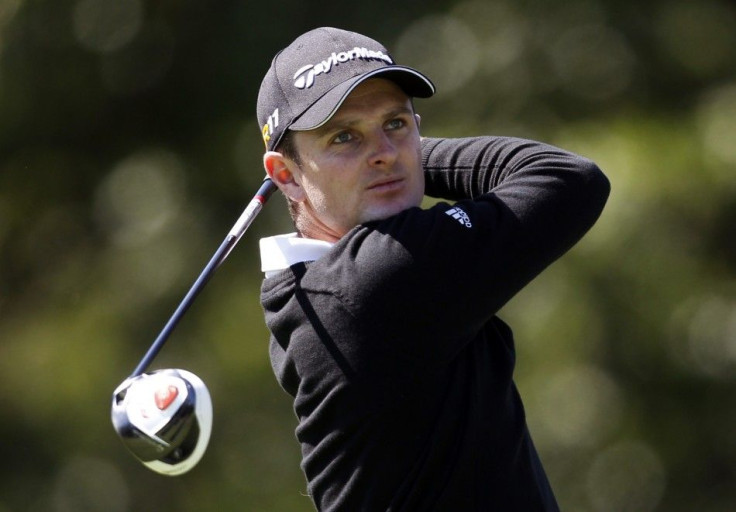 Rose of Britain watches his tee shot during the PGA Tour&#039;s FedExCup BMW Championship golf tournament in Lemont