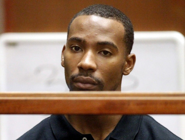 Former Los Angeles Lakers guard Javaris Crittenton appears in Los Angeles Superior Court for an extradition hearing with attorney Brian Steel in downtown Los Angeles