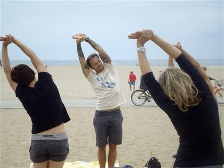 "The Biggest Loser" trainer Bob Harper conducts a fitness seminar sponsored by a health insurance company in Santa Monica, California