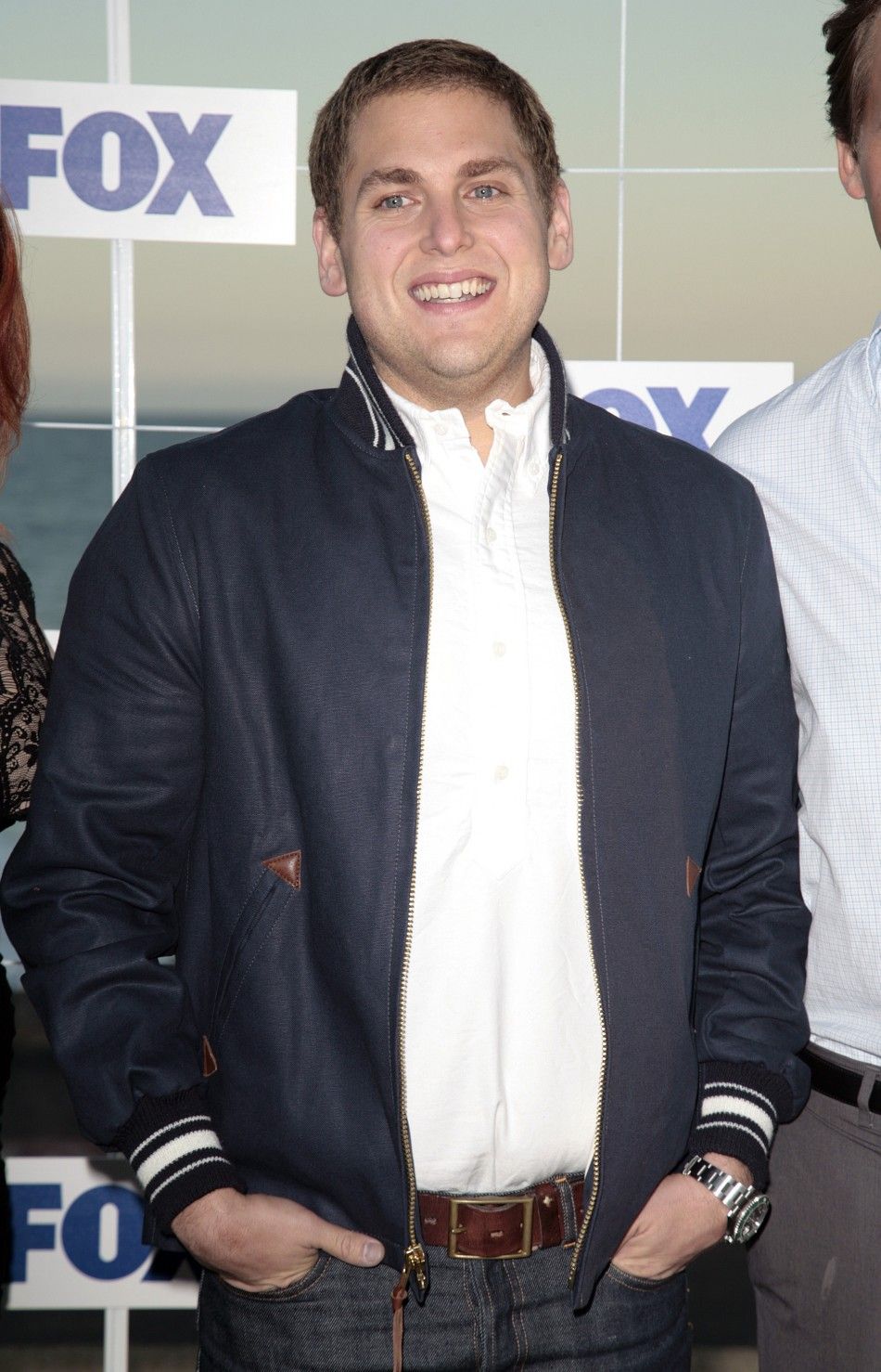 Actor Jonah Hill arrives at the Fox All-Star Party in Pacific Palisades, California