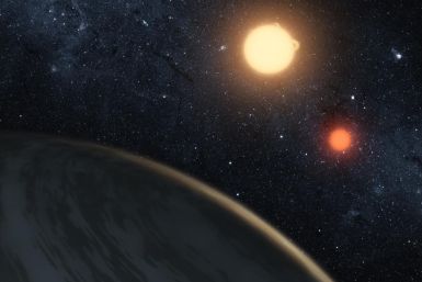 Planet with Double Sunset: Two Stars it Orbits Eclipse Each Other