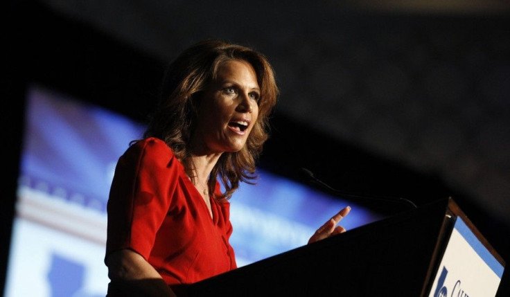 U.S. Republican presidential candidate, Rep. Michele Bachmann (R-MN), speaks at the California Republican Party fall convention in Los Angeles
