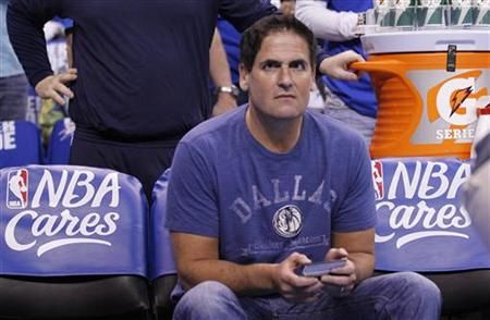 Mavericks owner Mark Cuban watches the action against the Thunder during Game 3 of the NBA Western Conference Final basketball playoff in Oklahoma City