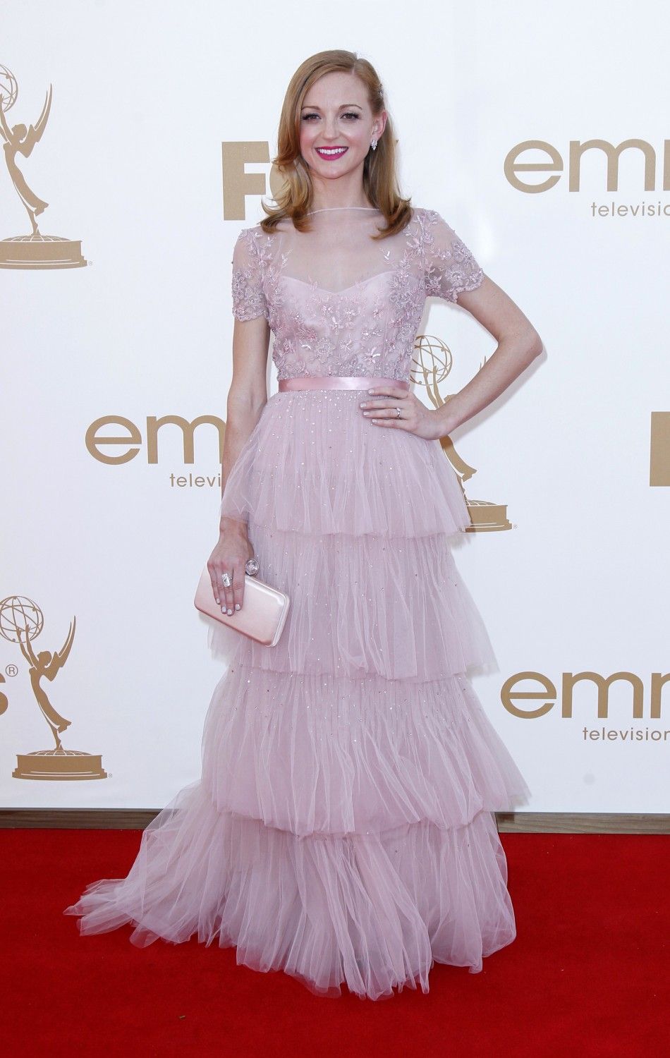 Actress Jayma Mays from quotGleequot arrives at the 63rd Primetime Emmy Awards in Los Angeles September 18, 2011. 