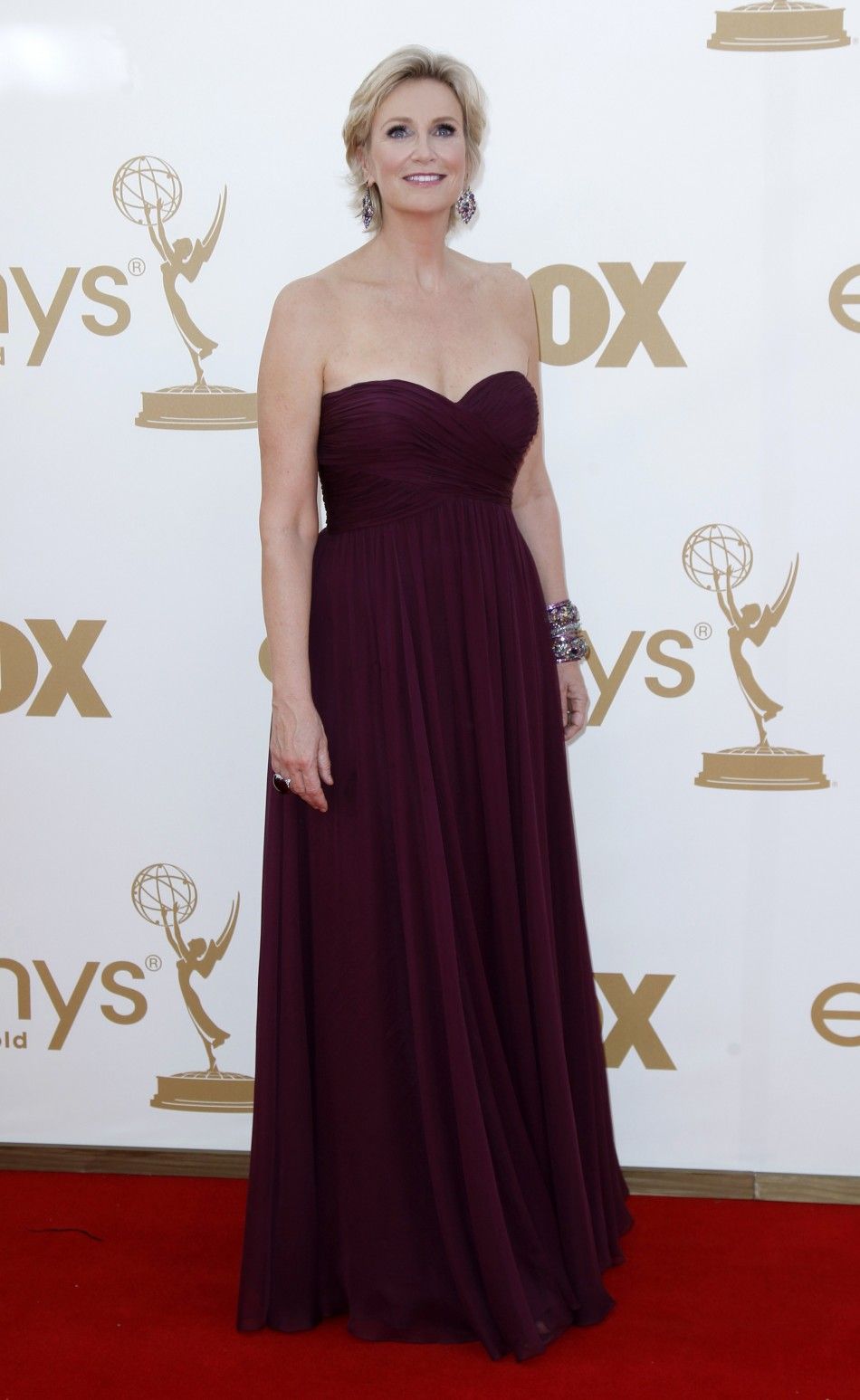 Actress and Emmy Awards host Jane Lynch at arrives at the 63rd Primetime Emmy Awards in Los Angeles September 18, 2011. 