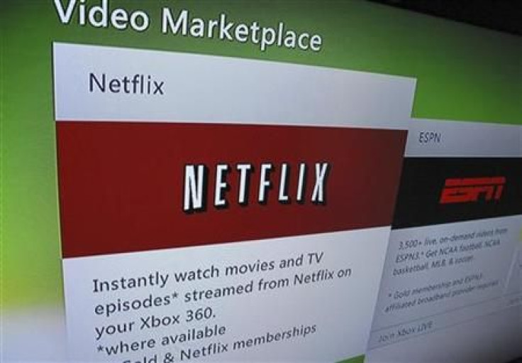 A screen grab shows the access to Netflix online as displayed on a television screen in Encinitas