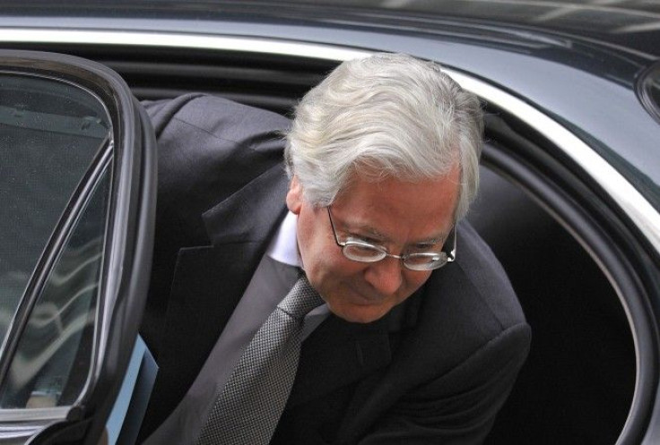 Bank of England Governor King arrives at the British prime minister's offices at 10 Downing Street in central London.