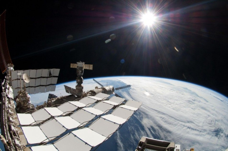 NASA handout image of the ISS and the Earth