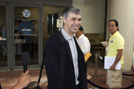Google Inc. CEO Larry Page arrives at the Robert F. Peckham Federal Courthouse in San Jose