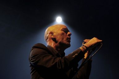 Michael Stipe, lead singer of the rock band R.E.M, performs during a concert in Lima. Reuters/Pilar Olivares
