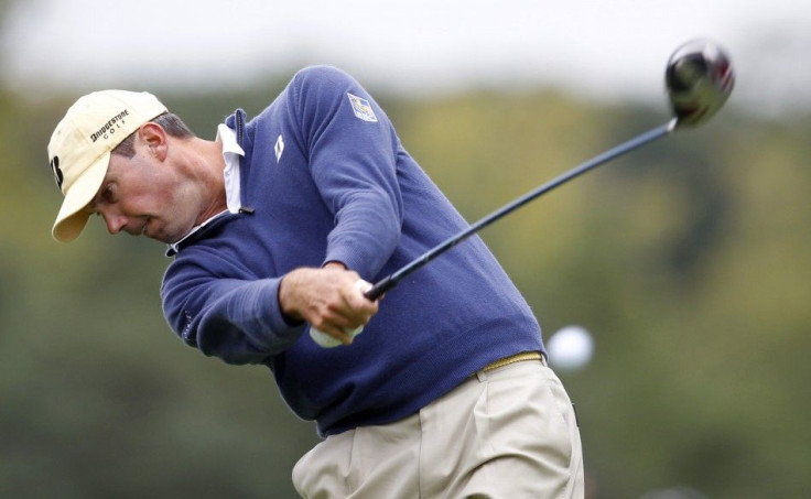 Matt Kuchar of the U.S. hits his tee shot during PGA Tour FedExCup BMW Championship golf tournament in Lemont