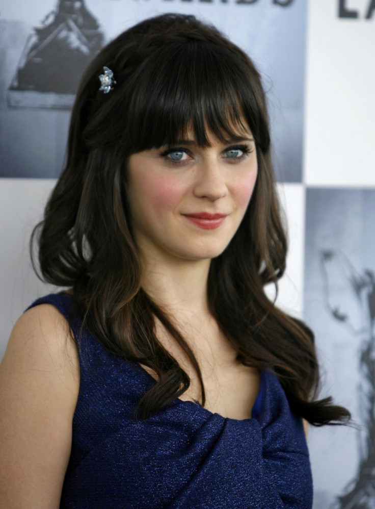 Actress Zooey Deschanel arrives at the 24th annual Spirit Awards in Santa Monica, California.