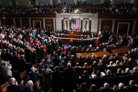 A Joint Session of Congress inside the chamber of the House of Representatives on Capitol Hill in Washington