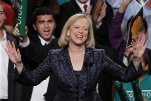 Meg Whitman gives her concession speech during her election night rally in Los Angeles