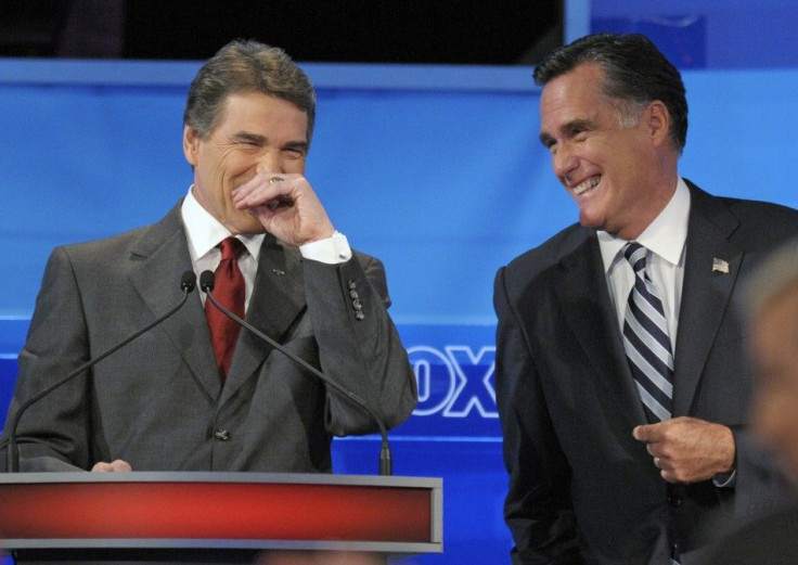 Rick Perry and Mitt Romney 