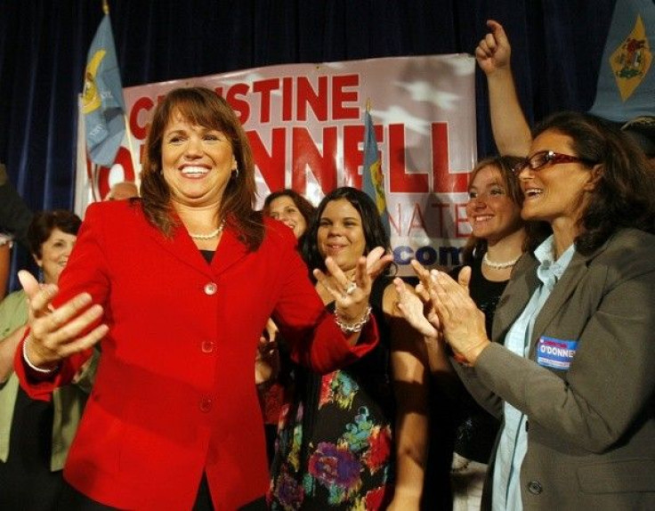 Christine O'Donnell celebrates her win in the Republican primary. in 2010