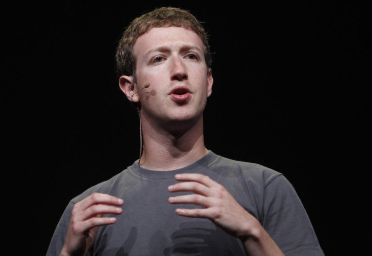 Facebook CEO Mark Zuckerberg gestures during his keynote address at the Facebook f8 Developers Conference in San Francisco
