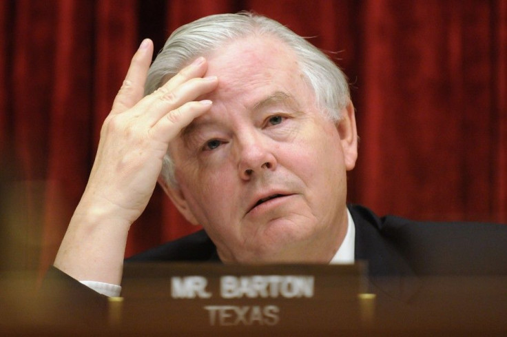 Barton listens to testimony during a hearing on synthetic genomics by the House Energy and Commerce Committee on Capitol Hill in Washington