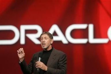 Oracle CEO Larry Ellison talks during Oracle OpenWorld in San Francisco