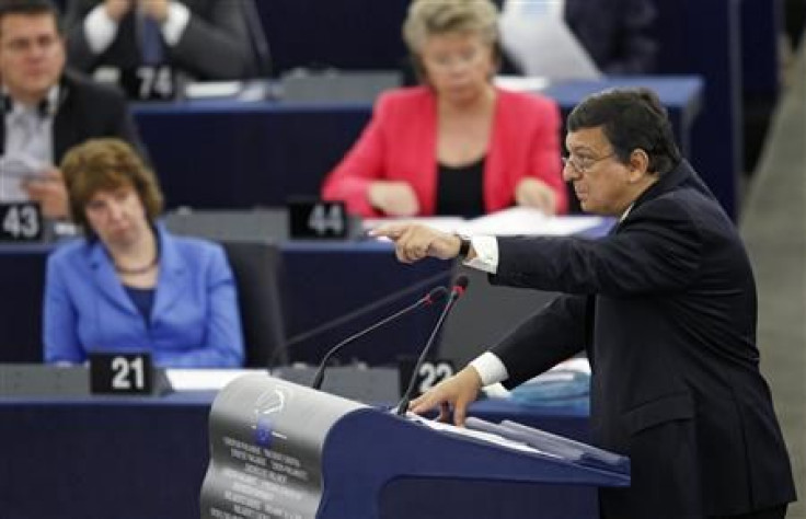 European Commission President Barroso addresses the European Parliament during a debate on the state of the EU in Strasbourg