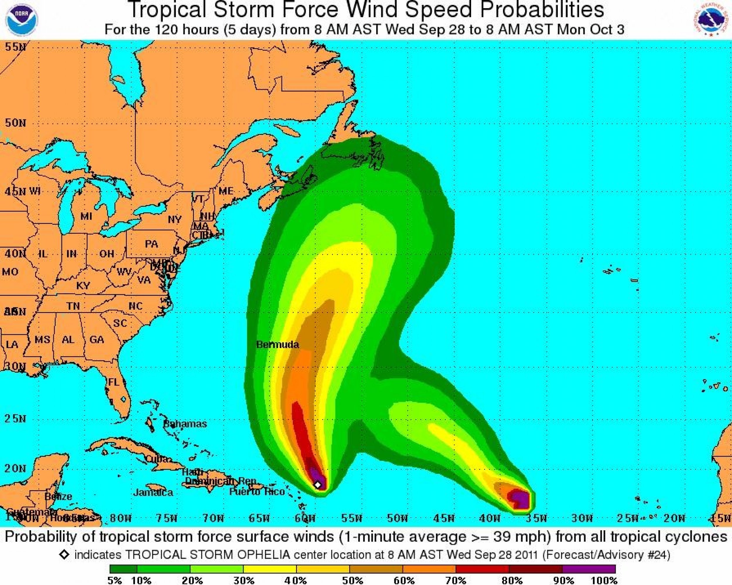 Tropical-storm-force wind speed probabilities