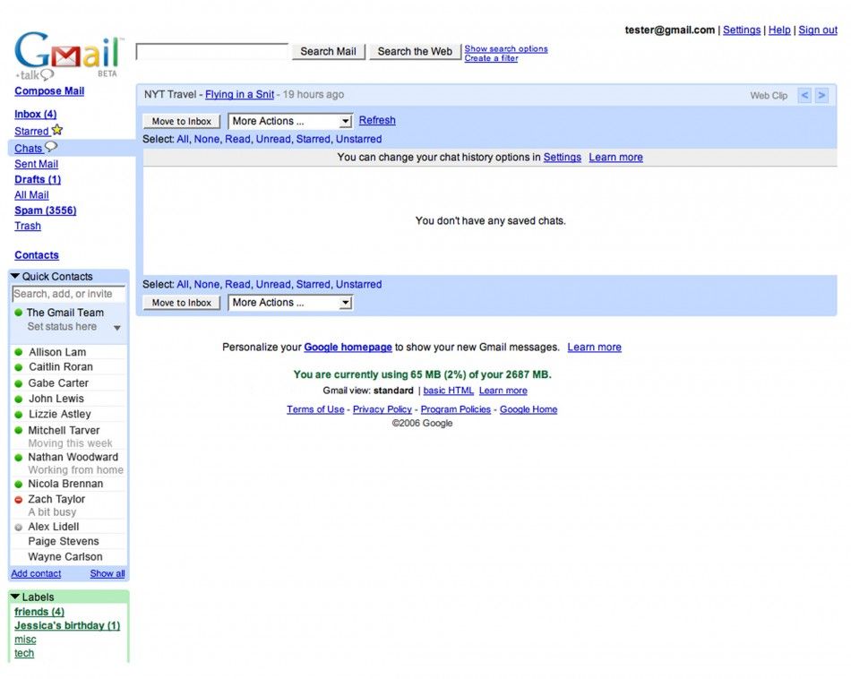 Google web browser screen including instant message chat window